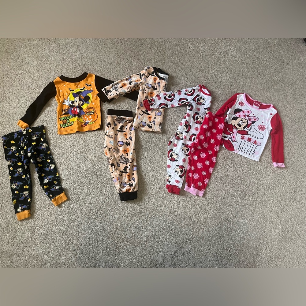 24 Month Disney Toddler Pajama Bundle for Halloween and Christmas